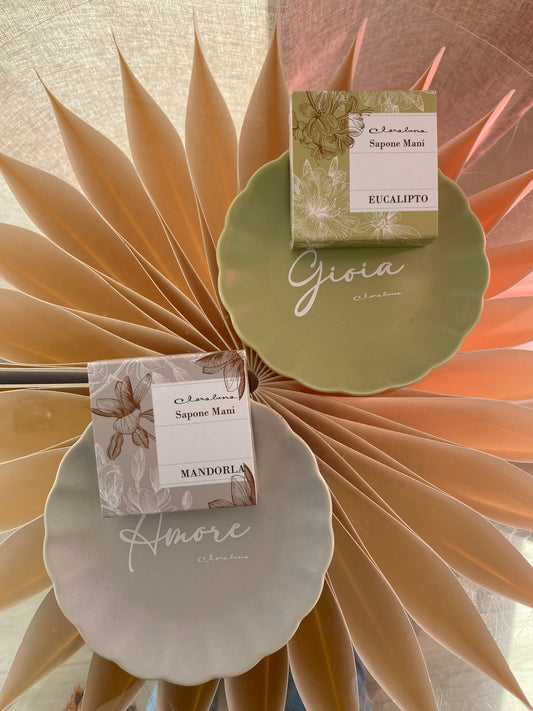 Set Sapone Mani Profumato con Piatto con Scritta – Bomboniera