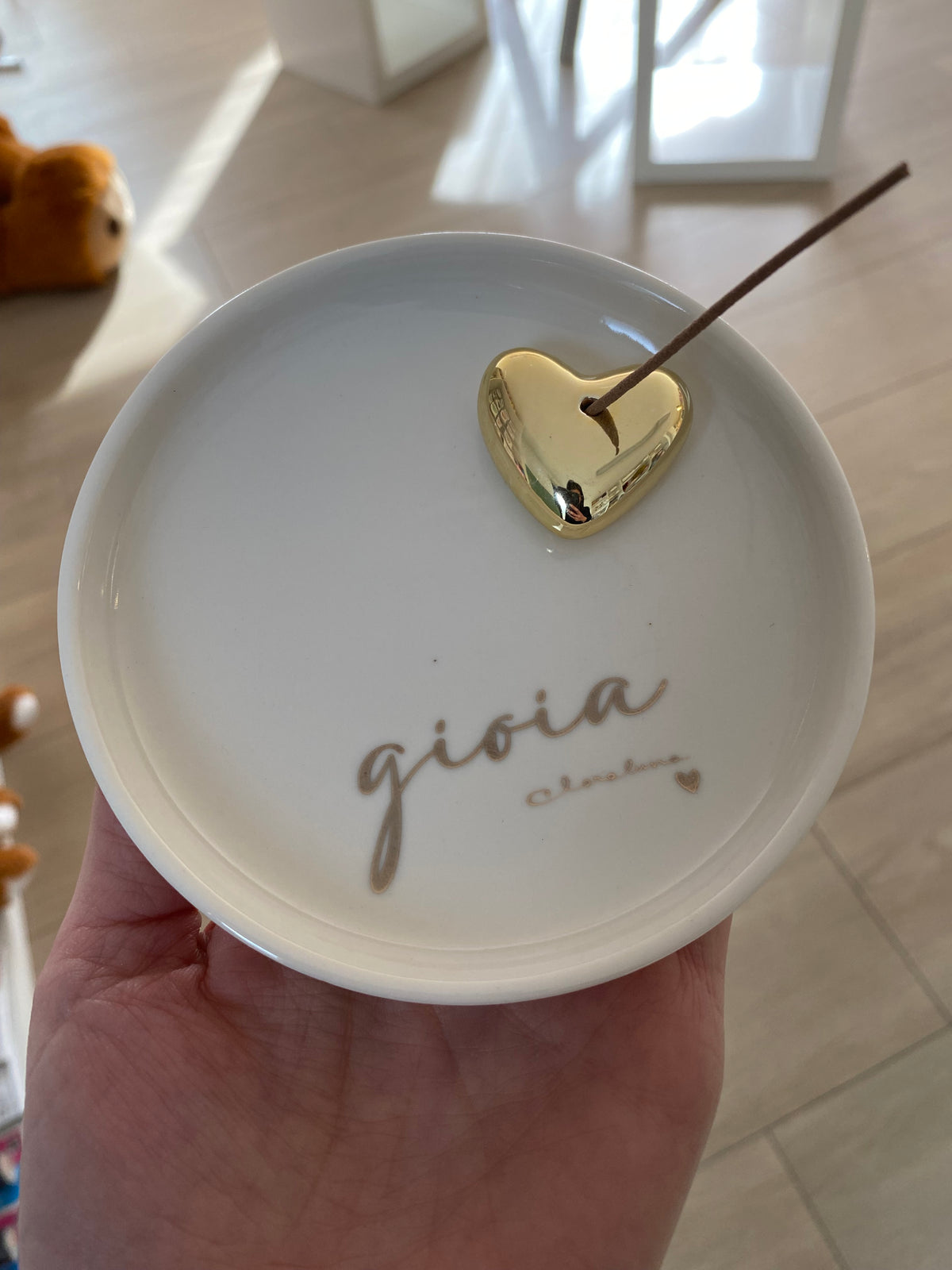Porta Incenso Cuore con Scritta – Bomboniera Elegante Amore Felicità Gioia