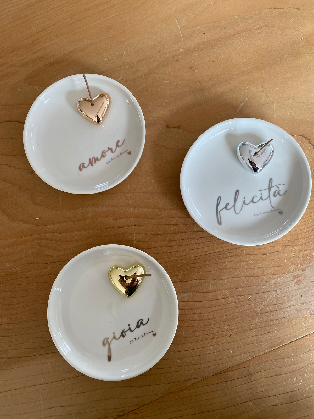 Porta Incenso Cuore con Scritta – Bomboniera Elegante Amore Felicità Gioia