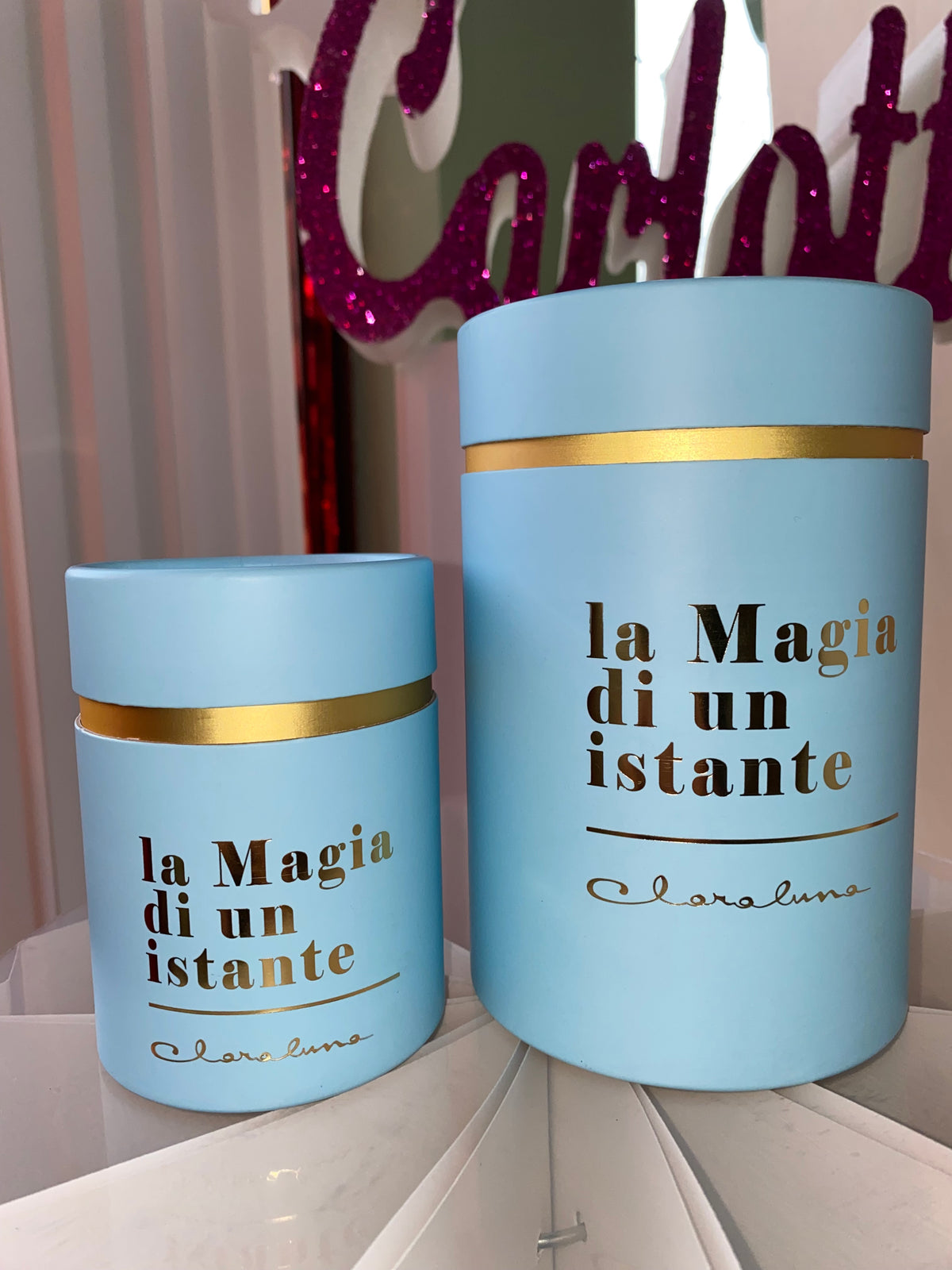 Diffusore Ambiente Blue Bell con Bottiglia in Vetro Verde e Pesca – Profumatore