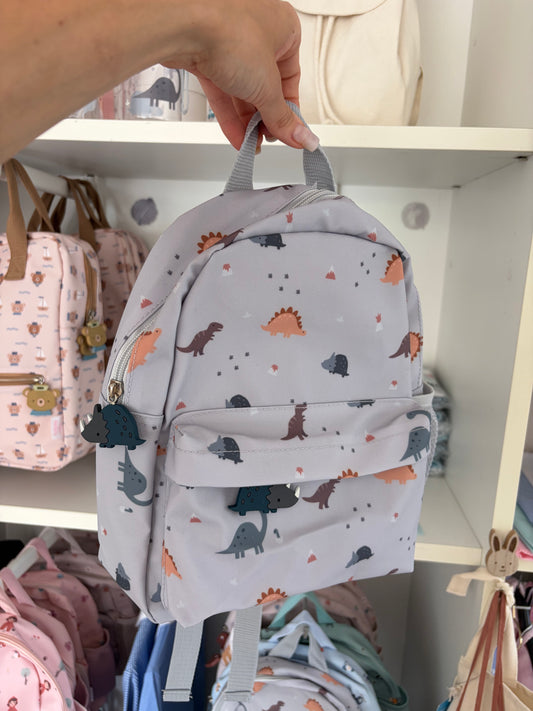 Zainetto Impermeabile Dino Grigio con Porta Borraccia