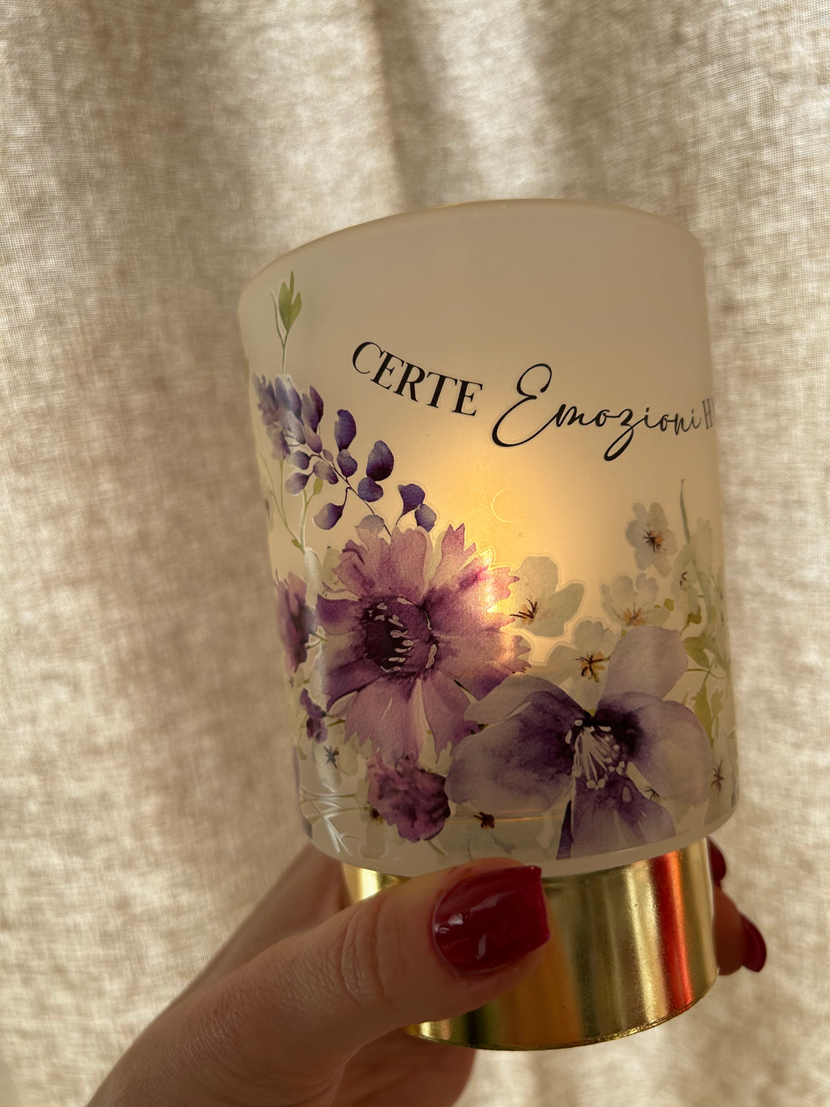 Lampada LED Decorativa Floreale con Frase – Lampada a Batterie Romantica con Base Oro