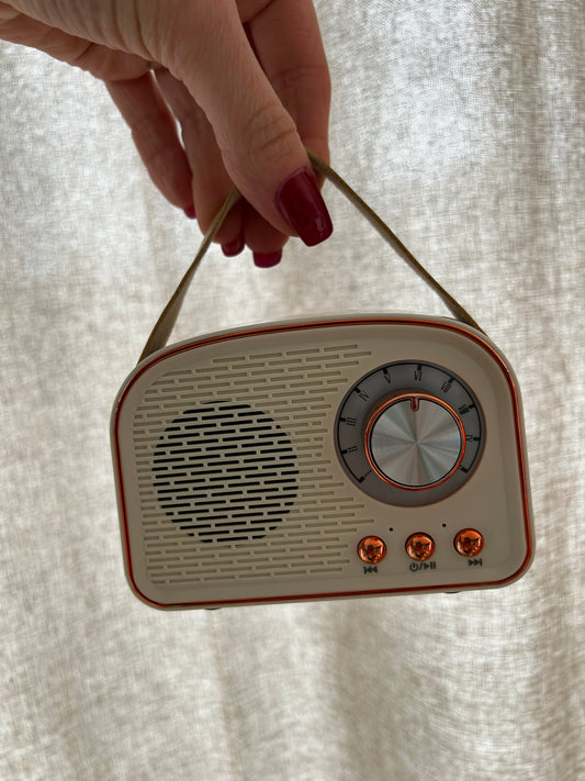 Cassa Bluetooth Portatile Vintage – Ricaricabile USB-C, Radio e Speaker Design Retrò